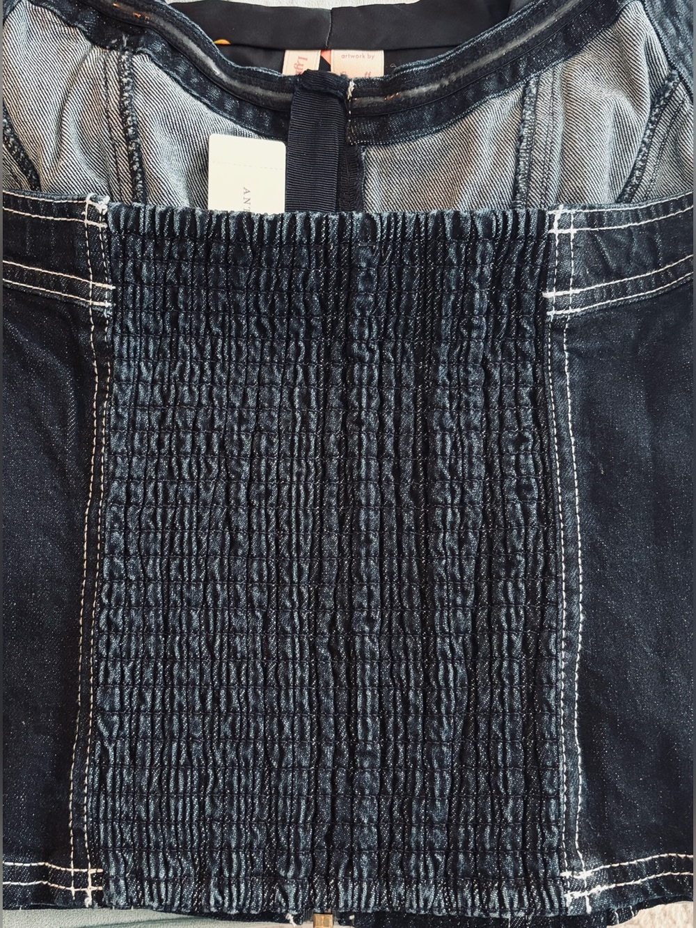 NWT Anthropologie Pilcro Halter Front-Zip Tank, Zipped, Dark Denim, Size M - Picture 8 of 8
